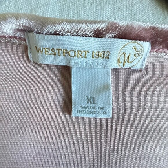Westport 1962 Shirt Womens XL Pale Pink Crushed Velvet Lace Trim Crochet Fairy - Picture 10 of 12